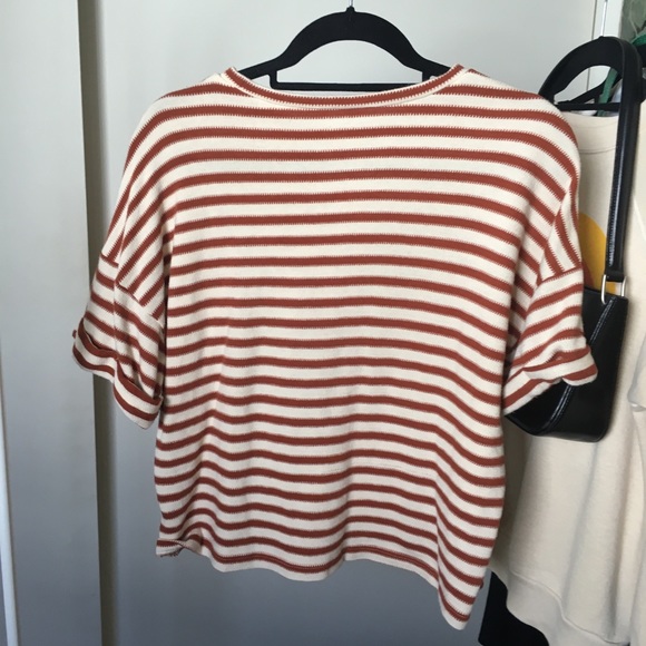 Striped Cream and Orangey Knit Top - Picture 4 of 4